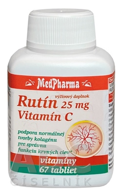 MedPharma RUTÍN 25 mg + Vitamín C 100 mg