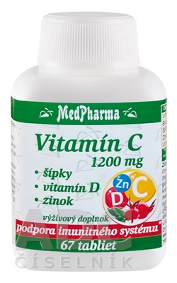 MedPharma Vitamín C 1200 mg - šípky, vit. D, zinok