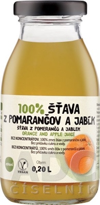 zdravo 100% ŠŤAVA Z POMARANČOV A JABĹK