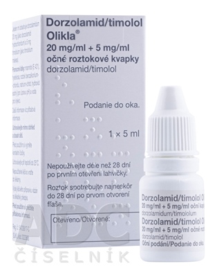 Dorzolamid/timolol Olikla 20 mg/ml+5 mg/ml