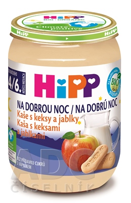 HIPP BIO KAŠA Dobrú noc S keksami a jablkami