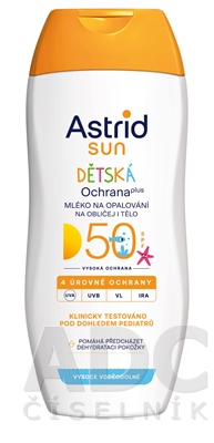 ASTRID SUN Detské mlieko na opaľovanie OF 50