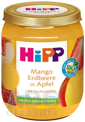 HiPP Príkrm BIO Jablko, mango a jahody