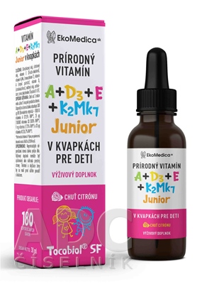 EkoMedica SK Prírodný Vitamín A+E+D3+K2Mk7 Junior