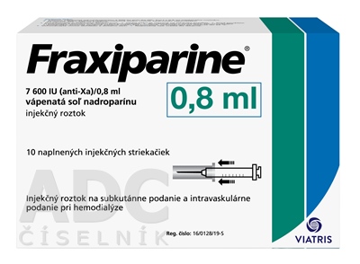 Fraxiparine 7 600 IU (anti Xa)/0,8 ml