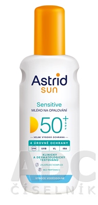 ASTRID SUN Sensitive Mlieko na opaľovanie OF 50+