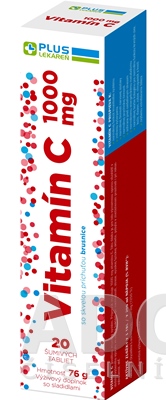 PLUS LEKÁREŇ Vitamín C 1000 mg príchuť brusnica