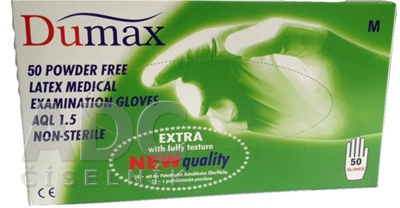 DUMAX RUKAVICE latexové vyšetrovacie