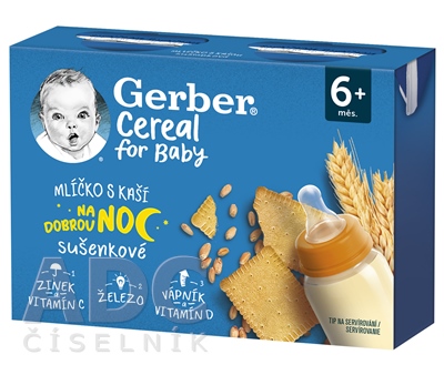 Gerber Cereal MLIEČKO S KAŠOU Dobrú noc Sušienkové