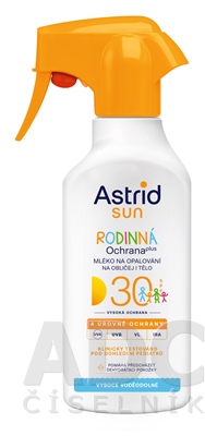 ASTRID SUN Rodinné mlieko na opaľovanie OF 30