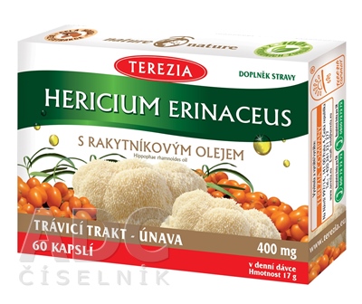 TEREZIA HERICIUM ERINACEUS S RAKYTNÍKOVÝM OLEJOM
