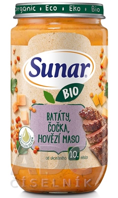 Sunar BIO príkrm BATÁTY, ŠOŠOVICA, HOVÄDZIE MÄSO
