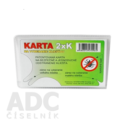 KARTA 2xK NA VYBERANIE KLIEŠŤOV