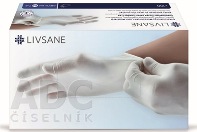 LIVSANE Latexové rukavice nepúdrované M