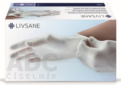 LIVSANE Latexové rukavice nepúdrované S
