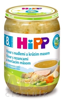 HiPP BIO Vývar s rezancami a morčacím mäsom