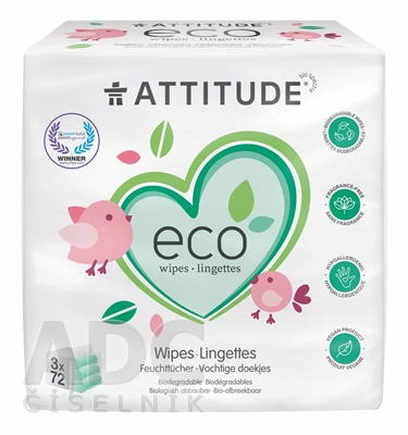 ATTITUDE Vlhčené obrúsky ECO