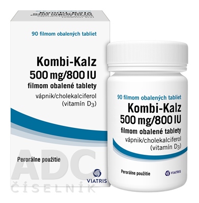 Kombi-Kalz 500 mg/800 IU filmom obalené tablety