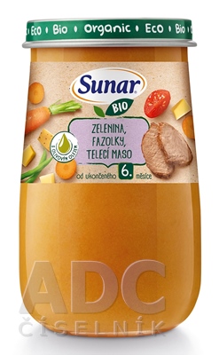 Sunar BIO príkrm ZELENINA, FAZUĽKY, TEĽACIE MÄSO