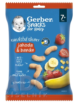 Gerber Snacks Kukuričné CHRUMKY Jahoda a banán