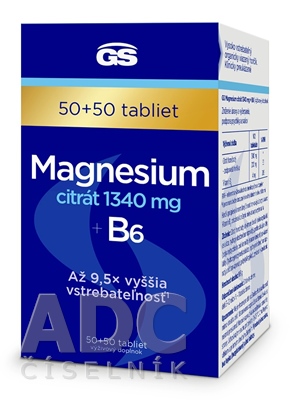 GS Magnesium citrát 1340 mg + B6