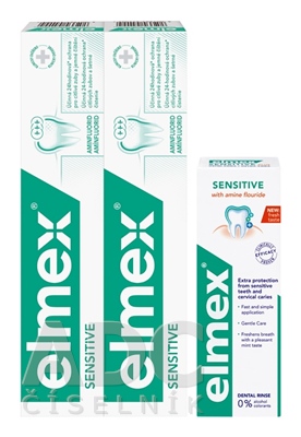 ELMEX SENSITIVE ZUBNÁ PASTA DUOPACK + ÚSTNA VODA
