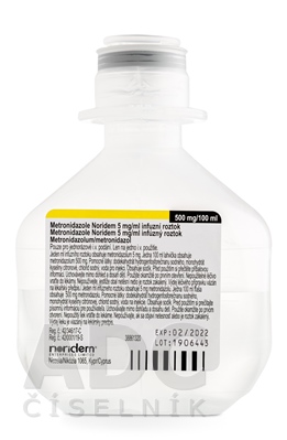 Metronidazole Noridem 5 mg/ml infúzny roztok