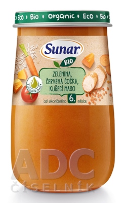 Sunar BIO príkrm ZELENINA, ŠOŠOVICA, KURACIE MÄSO
