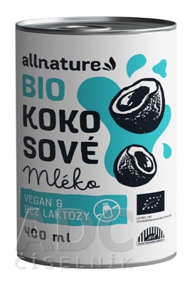 Allnature KOKOSOVÉ mlieko BIO