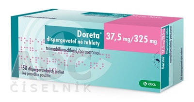 Doreta 37,5 mg/325 mg dispergovateľné tablety