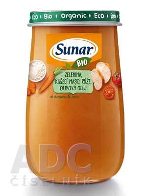 Sunar BIO príkrm ZELENINA, KURACIE MÄSO, RYŽA