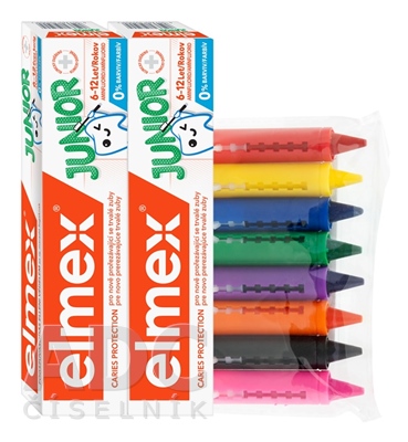 ELMEX JUNIOR ZUBNÁ PASTA DUOPACK + VOSKOVKY