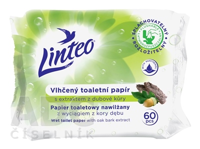 LINTEO VLHČENÝ TOALETNÝ PAPIER DUBOVÁ KÔRA