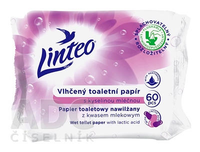 LINTEO VLHČENÝ TOALETNÝ PAPIER KYSELINA MLIEČNA