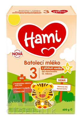 Hami 3 Batoľacie mlieko s príchuťou vanilky
