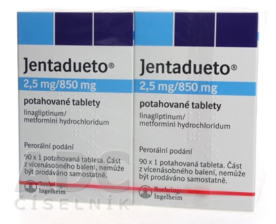 Jentadueto 2,5 mg/850 mg filmom obalené tablety