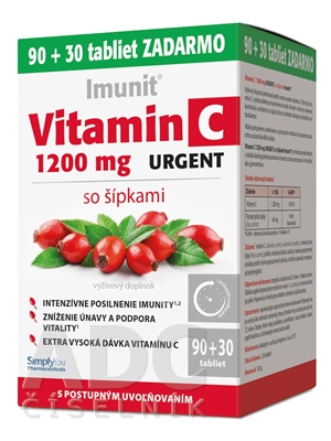 Vitamín C 1200 mg URGENT so šípkami - Imunit
