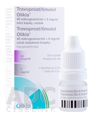 Travoprost/timolol Olikla 40 μg/ml+5 mg/ml