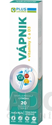 PLUS LEKÁREŇ VÁPNIK + vitamíny C a D3