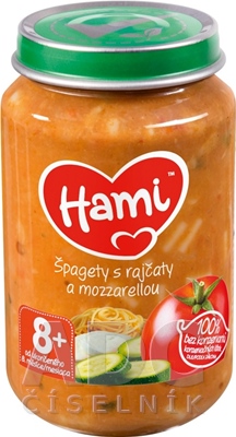 Hami príkrm Špagety s paradajkami a mozzarellou