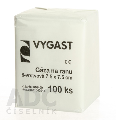 VYGAST GÁZA NA RANY NESTERILNÁ 7,5X7,5 CM