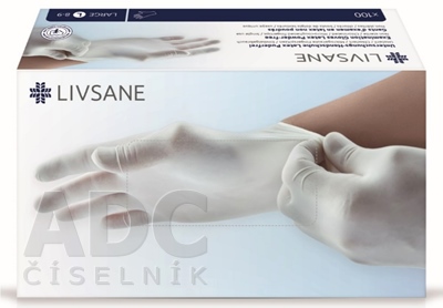LIVSANE Latexové rukavice nepúdrované L