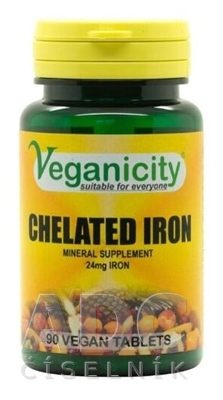 Veganicity CHELATED IRON - chelát železa 24 mg