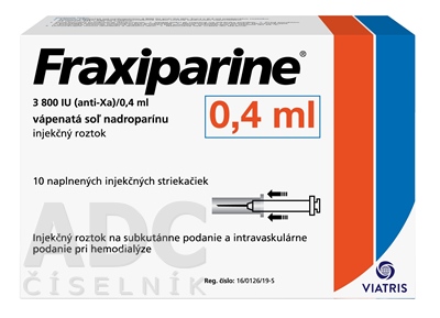 Fraxiparine 3 800 IU (anti Xa)/0,4 ml