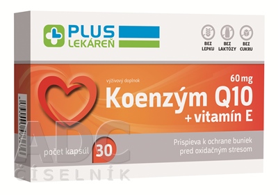 PLUS LEKÁREŇ Koenzým Q10 60 mg + vitamín E