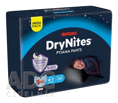 HUGGIES DryNites M pre chlapcov (4-7 rokov) MEGA