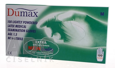 DUMAX RUKAVICE latexové  vyšetrovacie