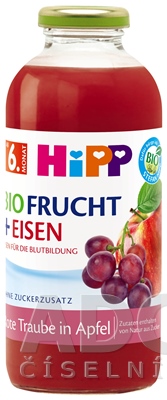 HiPP BIO Jablko a červené hrozno + železo