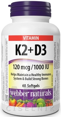 Webber Naturals Vitamín K2+D3 120 mcg/1000 IU
