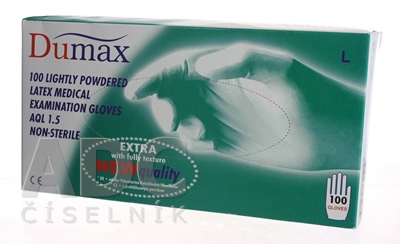 DUMAX RUKAVICE latexové  vyšetrovacie